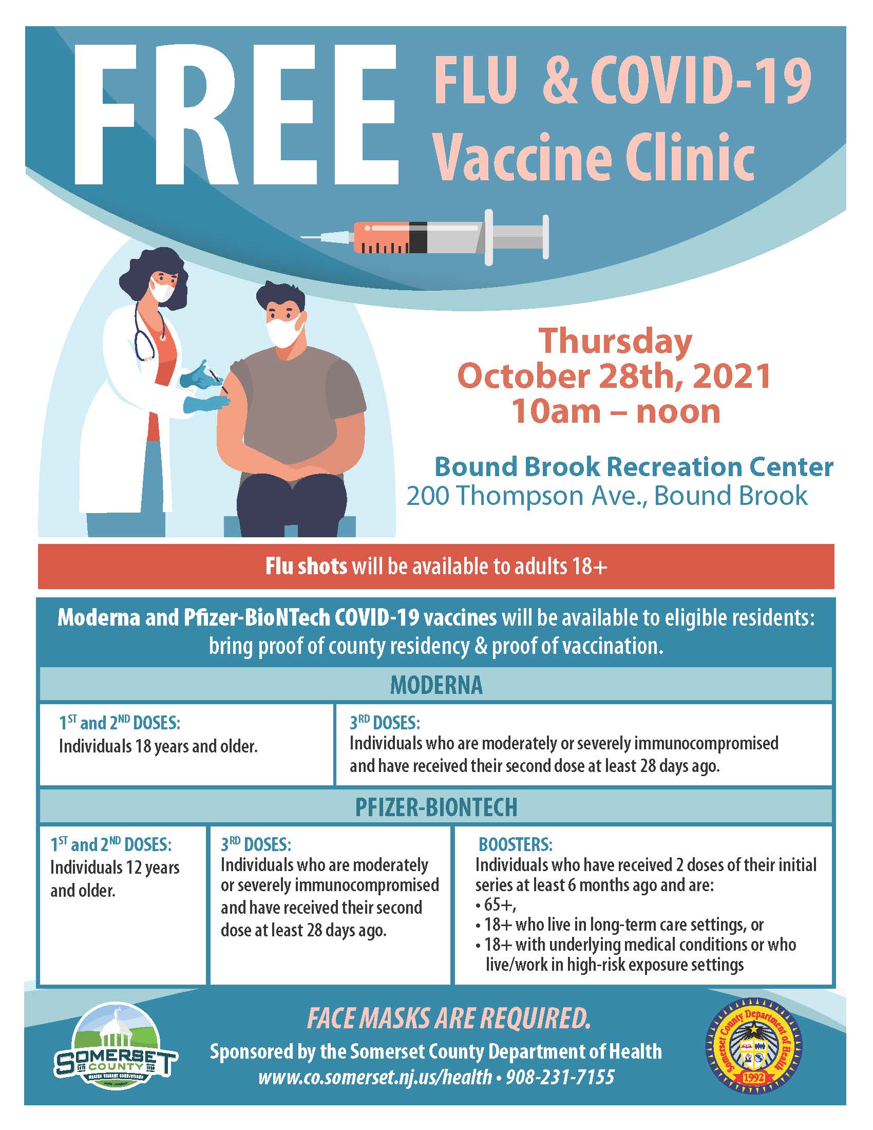 Flu-COVID Clinic Bound Brook 10-28-21 - Updated location