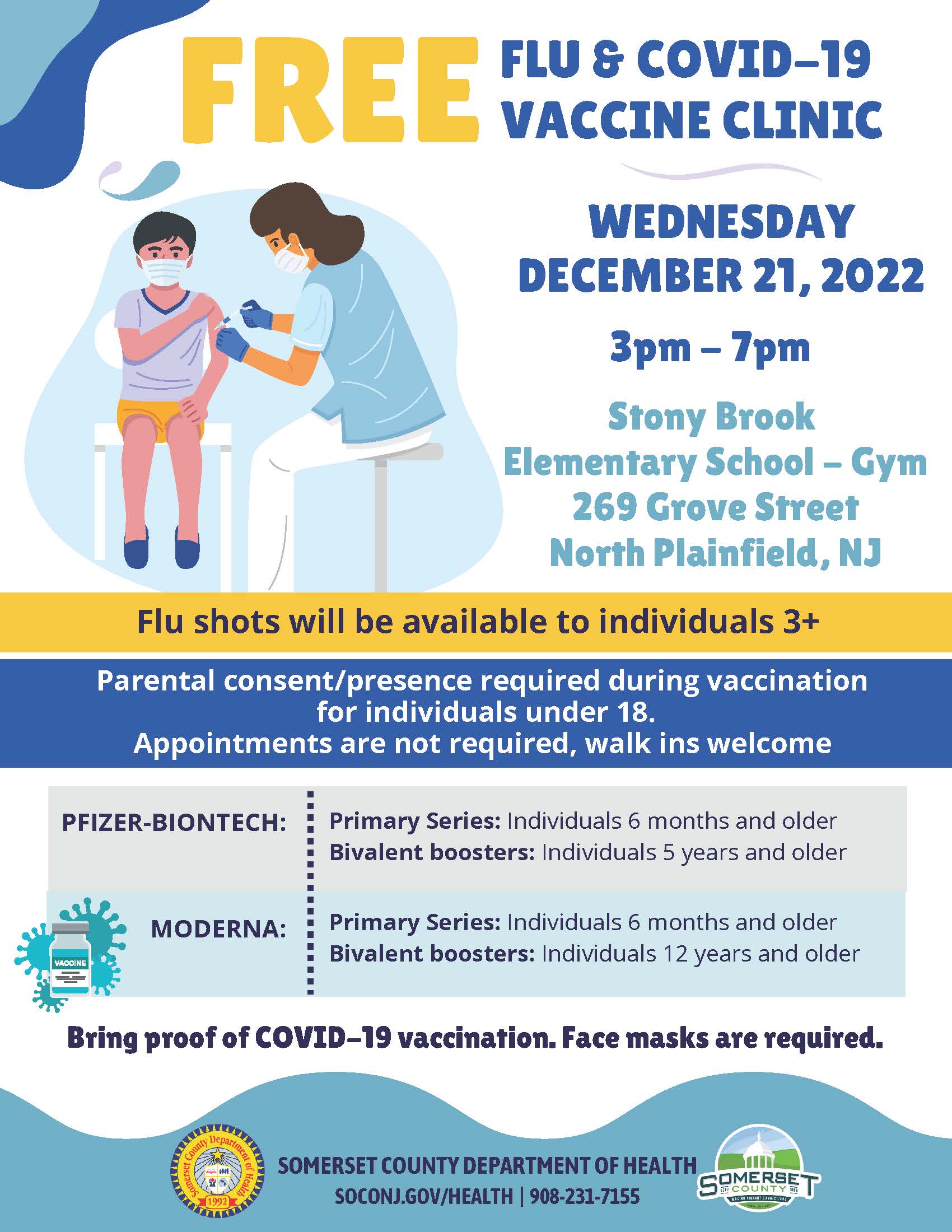 NP Flu-COVID-19 Vaccine Clinic Stony Brook School 12-21-22