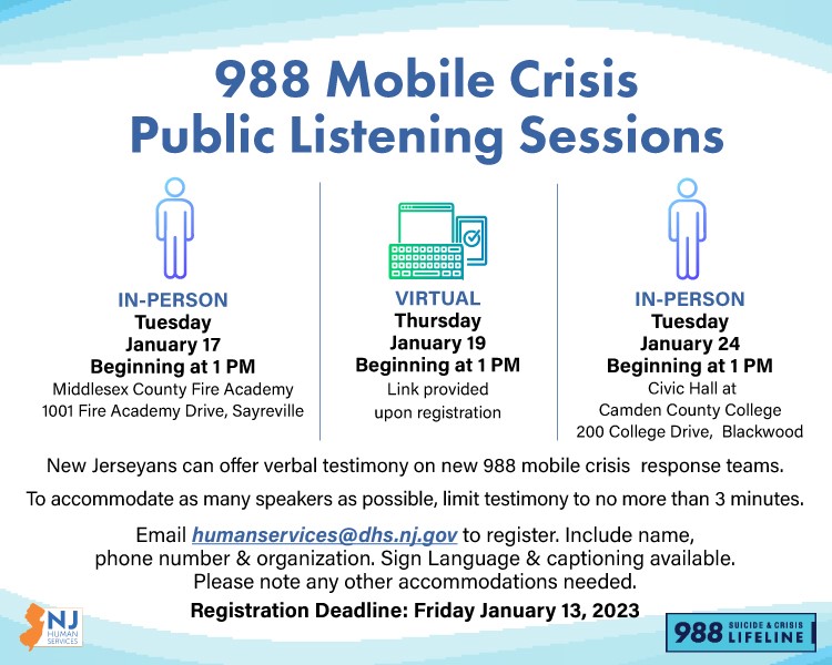 988 Mobile Crisis Public Listening Sessions