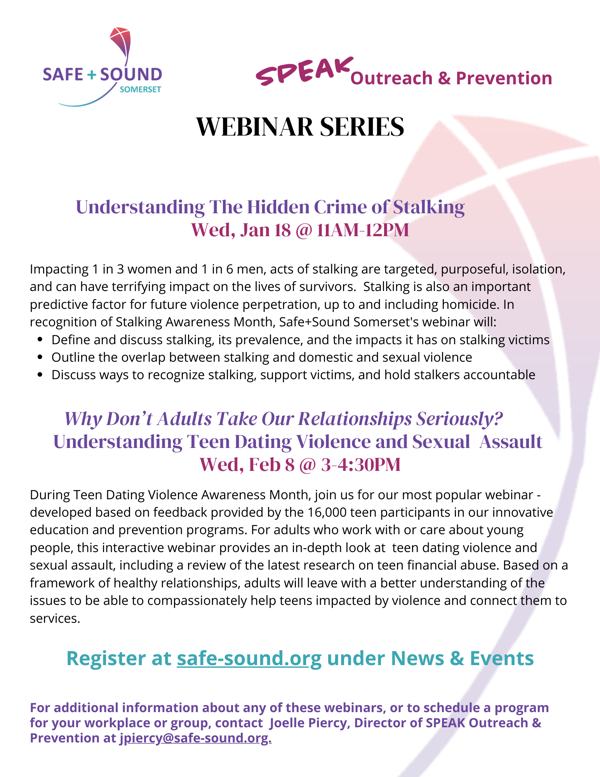 Safe+Sound Webinar Series