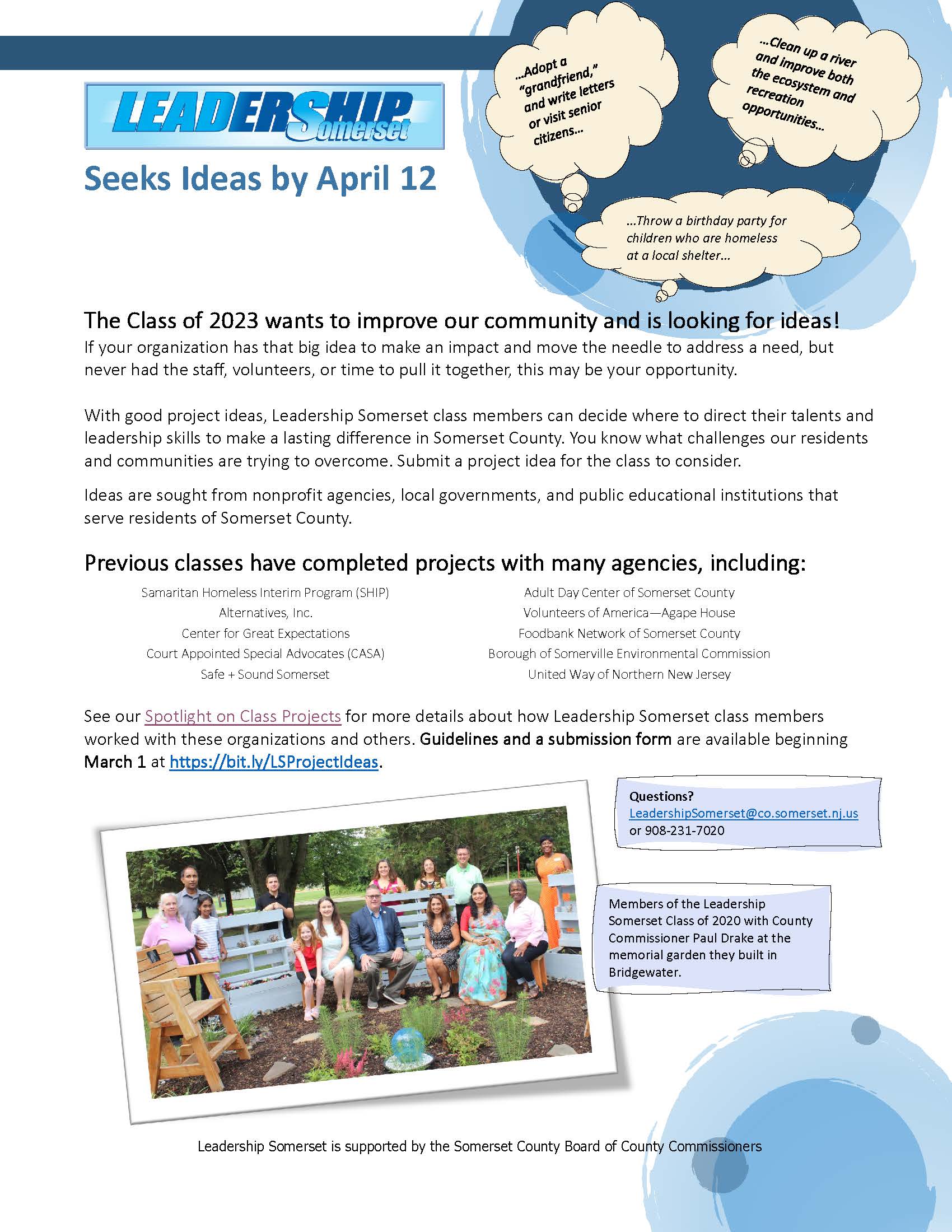 Class Project - Call for Ideas flyer 2023