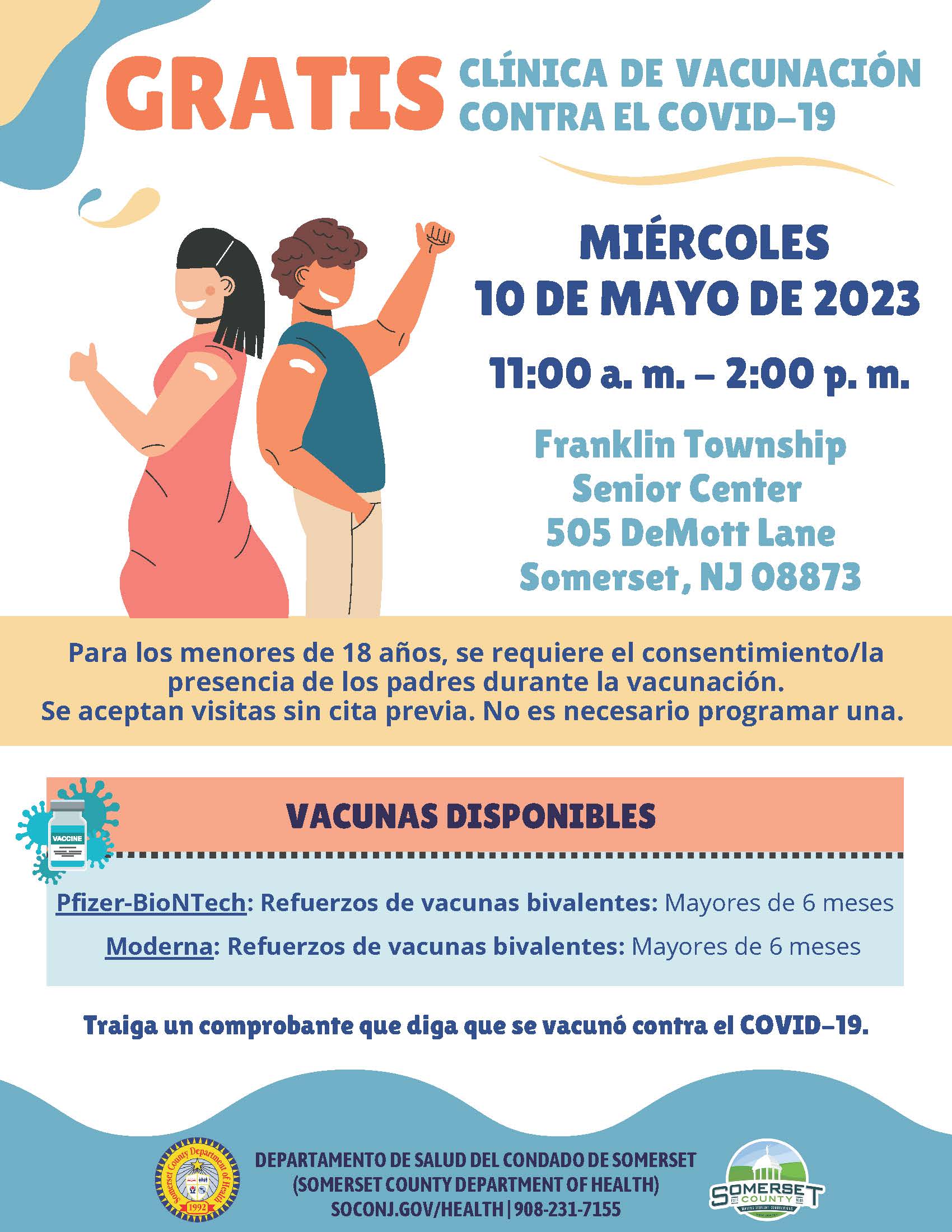 Franklin SCDOH COVID Clinic Flyer Spanish 5-10-23