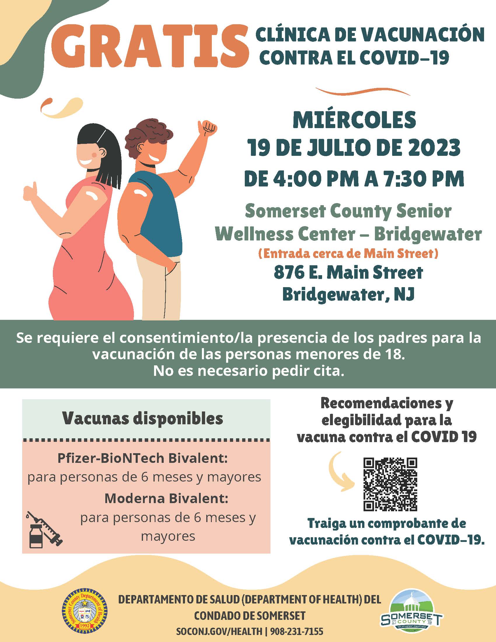 SPANISH COVID Vaccine Clinic - Bridgewater - July 19 2023