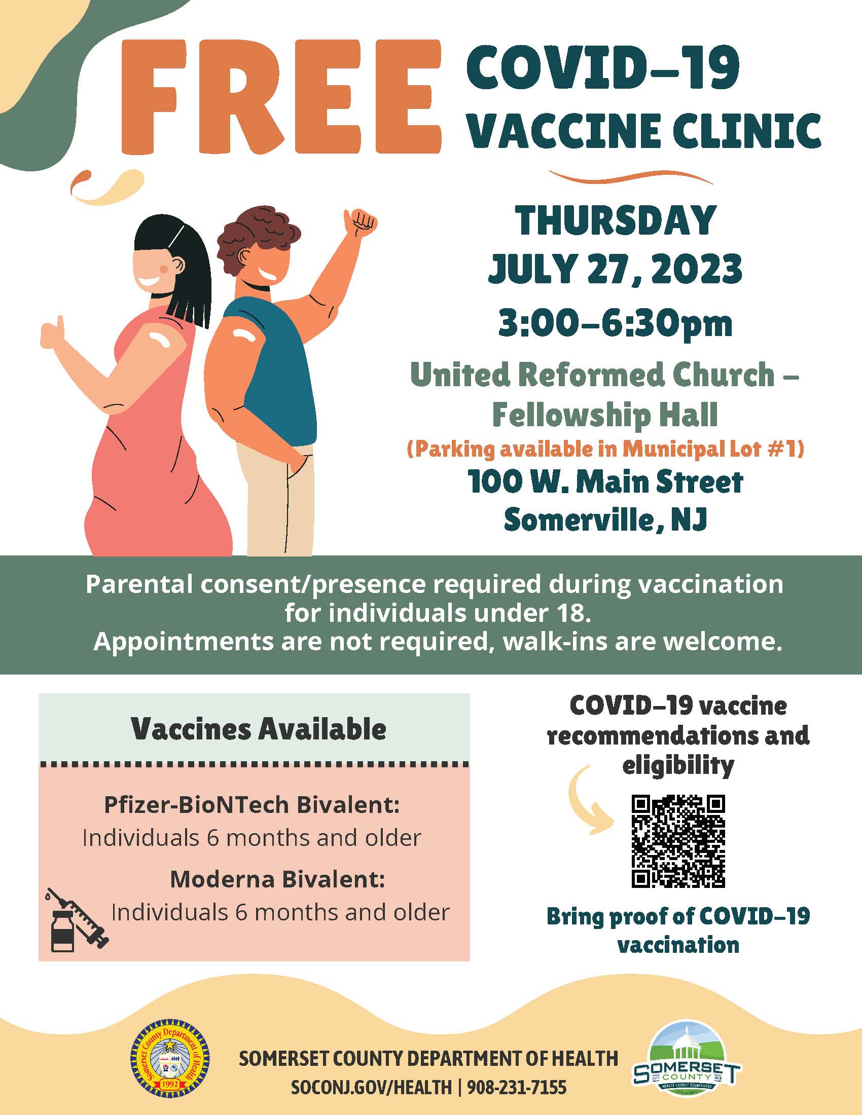 COVID Vaccine Clinic - United Reformed Church - July 27 2023