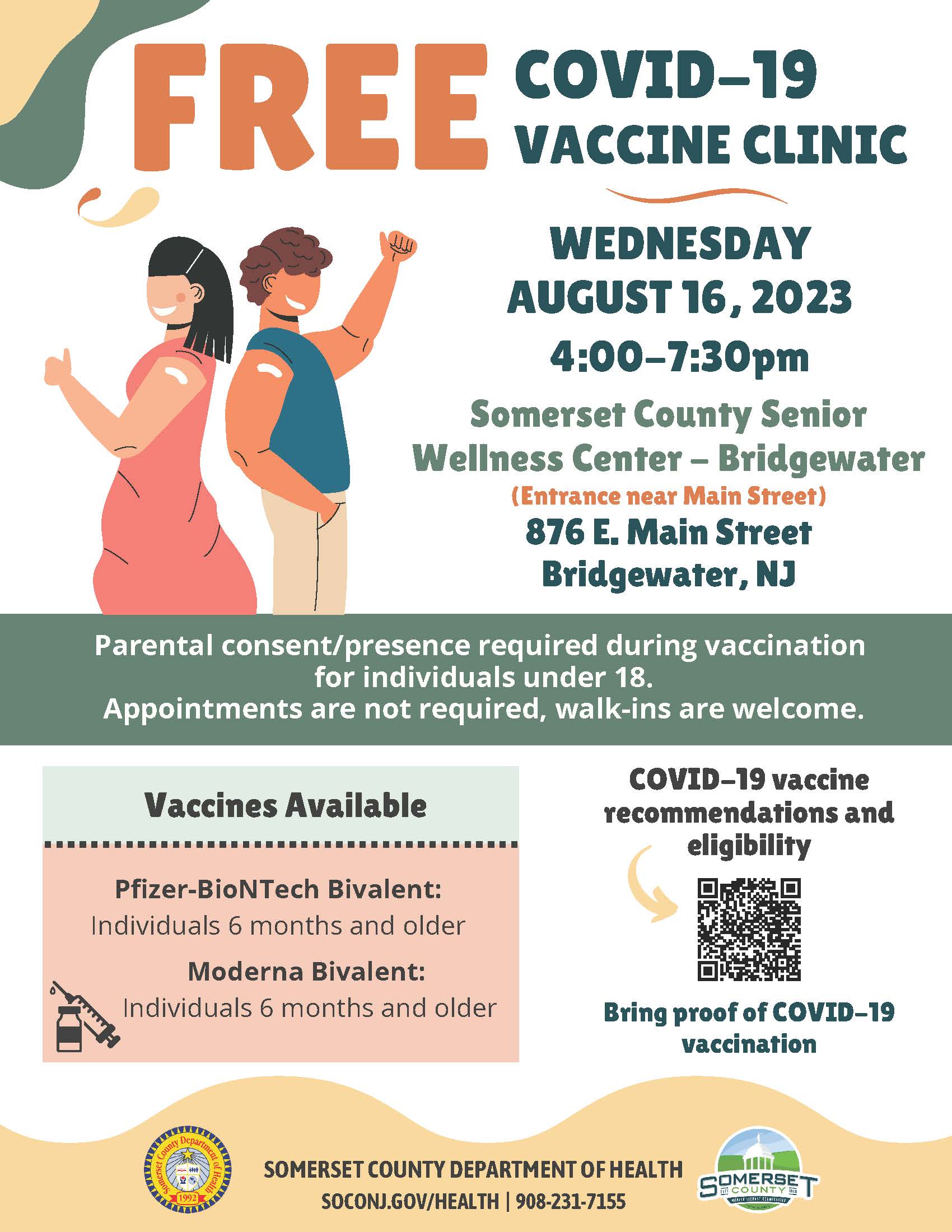 COVID Vaccine Clinic - Bridgewater - August 16 2023