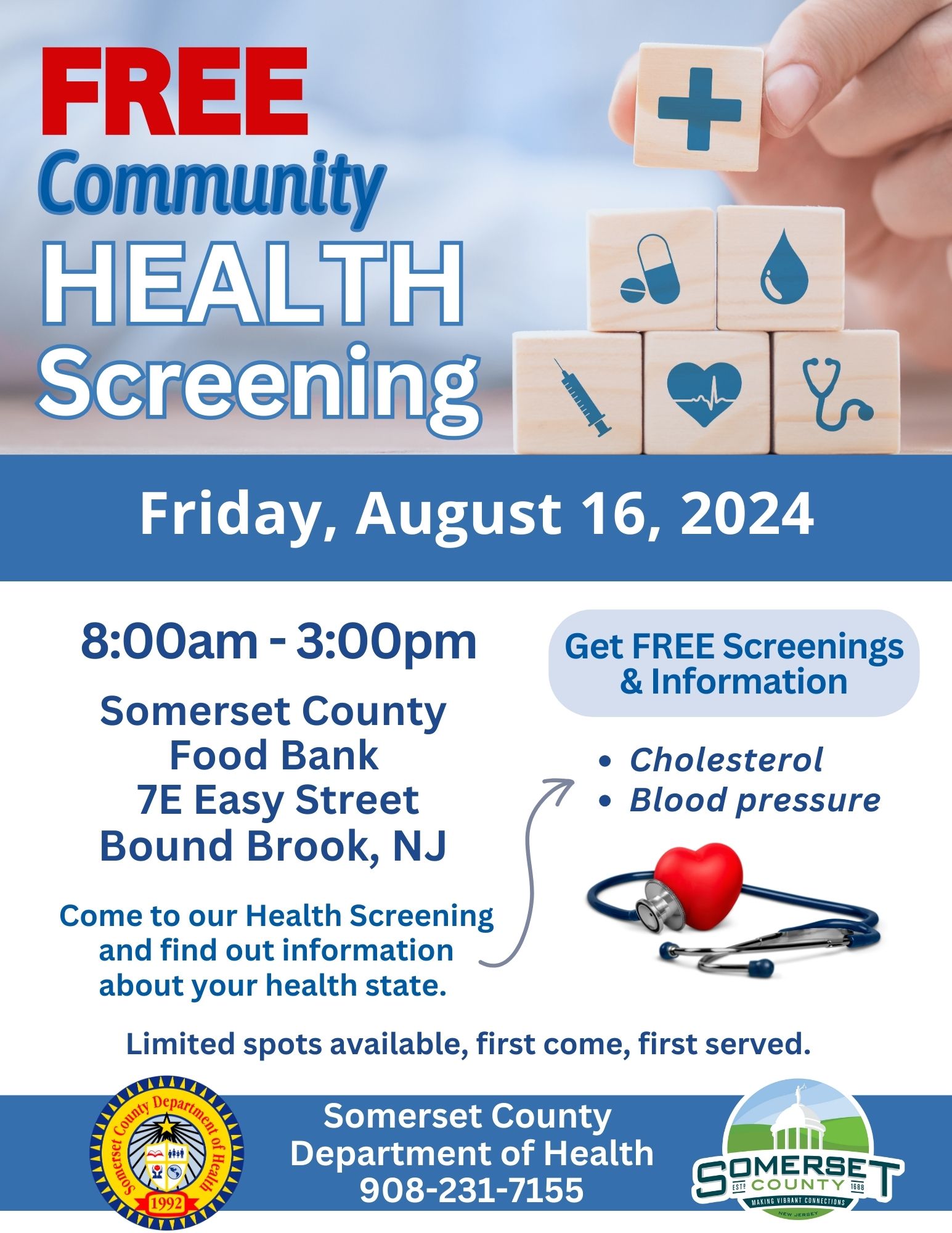 Somerset County Food Bank Health Screening 8-16-24