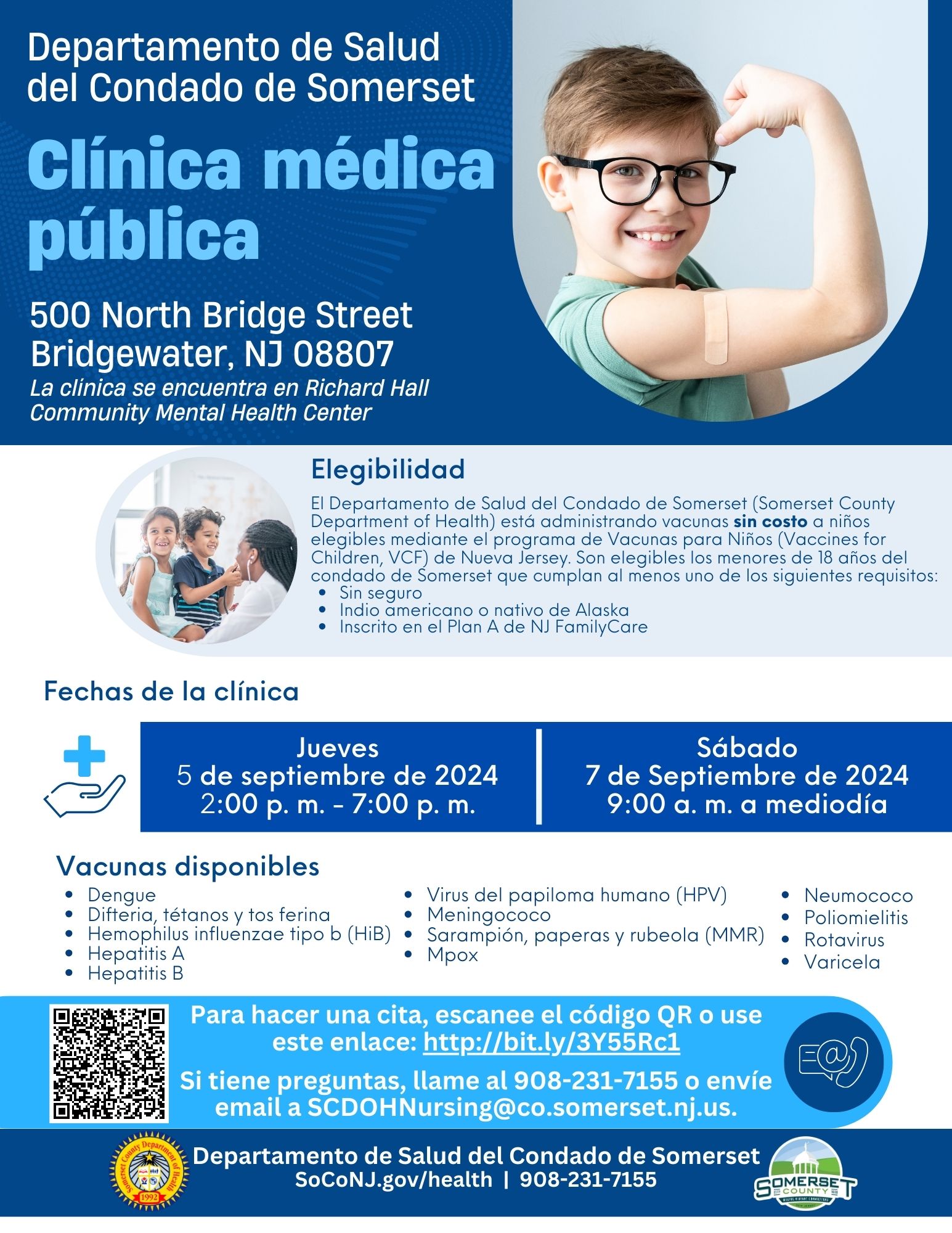 Spanish - SCDOH Public Health Clinic Flyer - September Dates