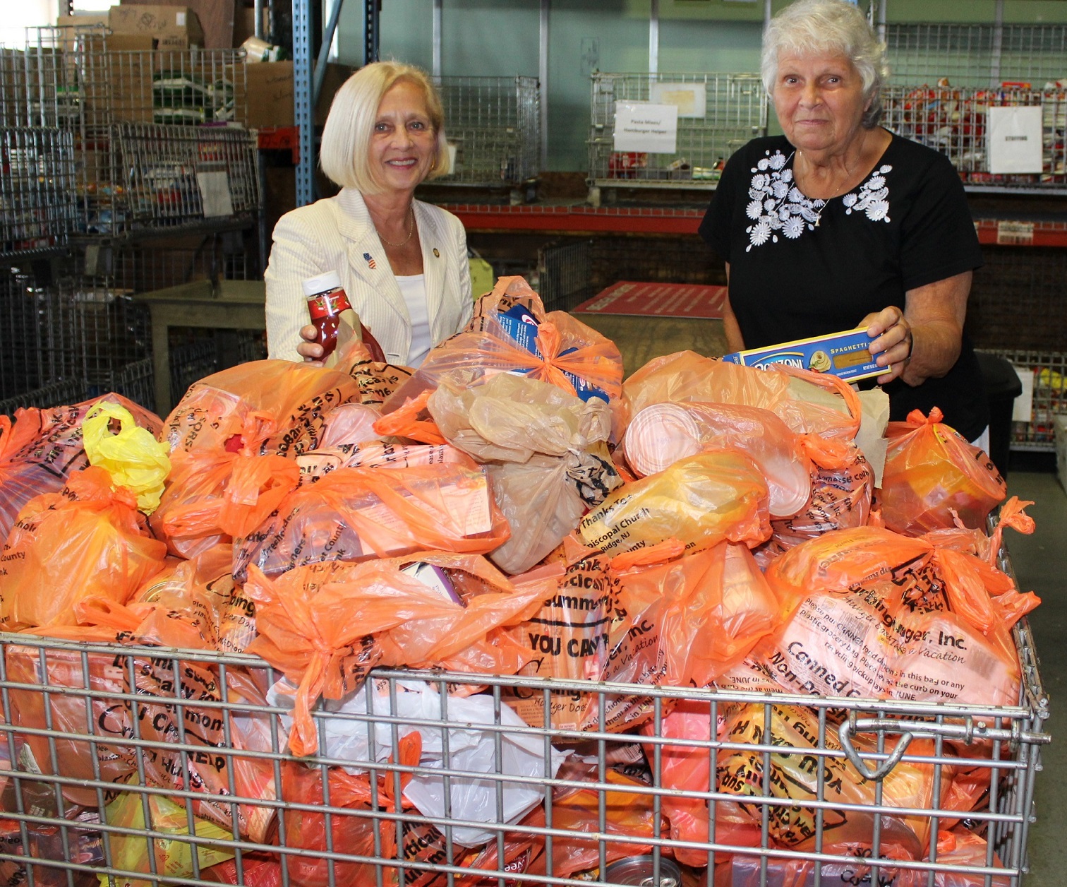 Pat Walsh & Marie Scannell with Curbing Hunger 2016 donations