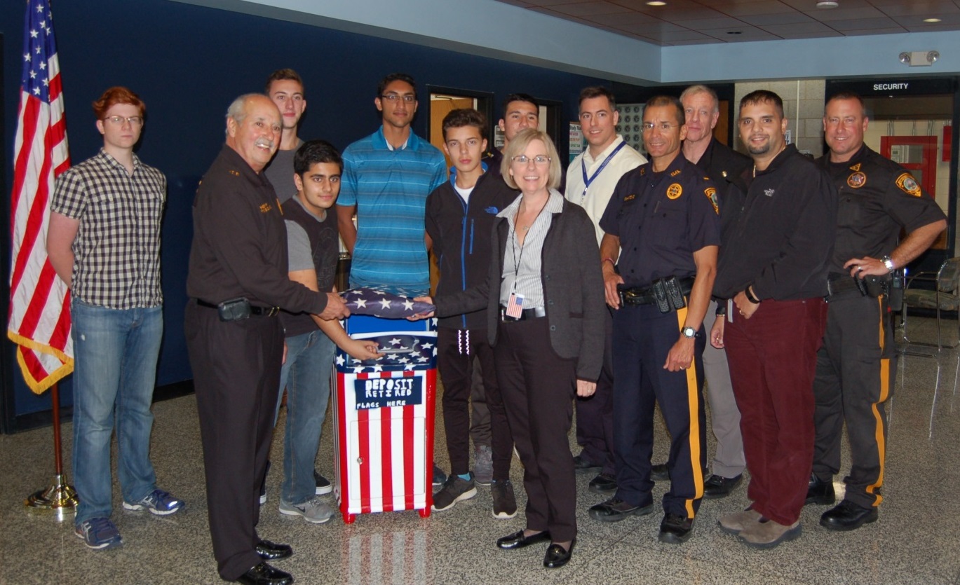 Flag-Disposal Box Decorated by Vo-Tech Students