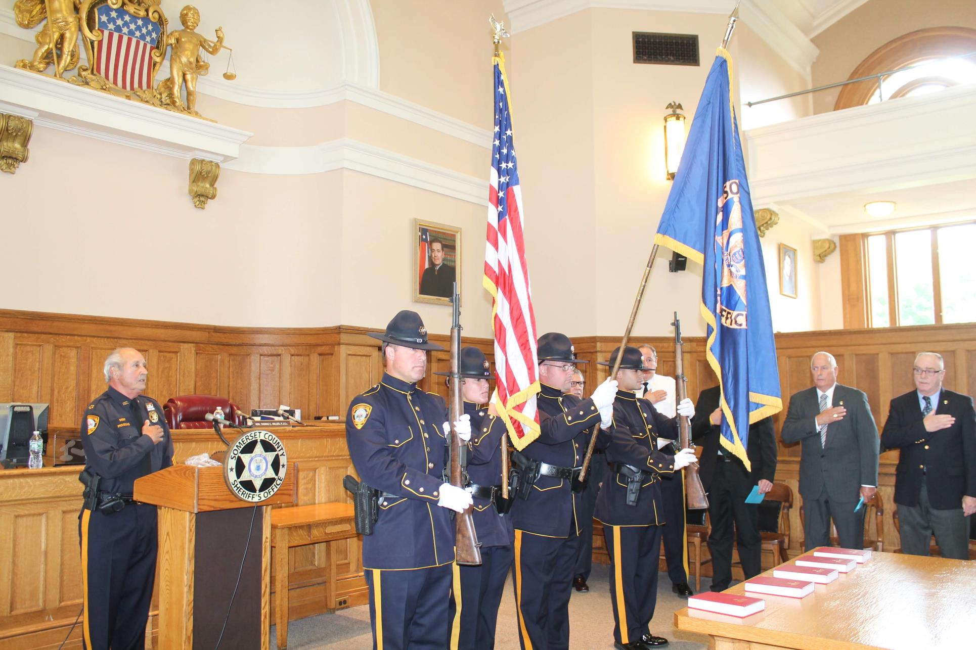 Sheriff & Honor Guard in historic courthouse